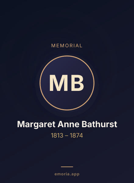 Memorial portrait of Margaret Anne Bathurst