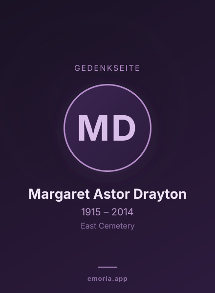 Gedenkportrait von Margaret Astor Drayton