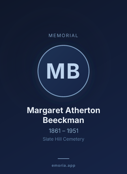 Memorial portrait of Margaret Atherton Beeckman
