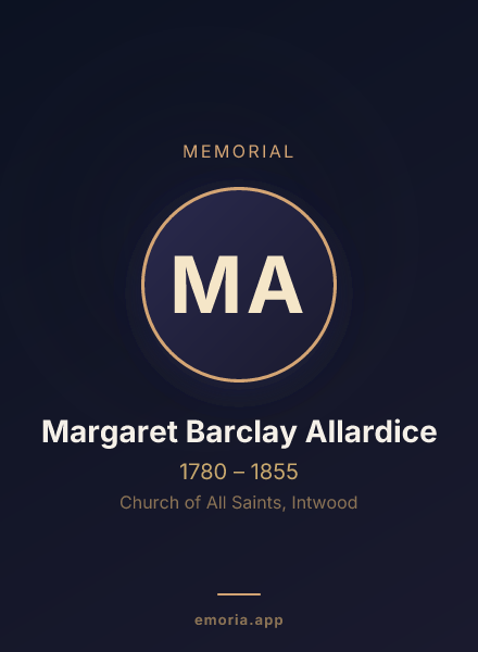 Memorial portrait of Margaret Barclay Allardice