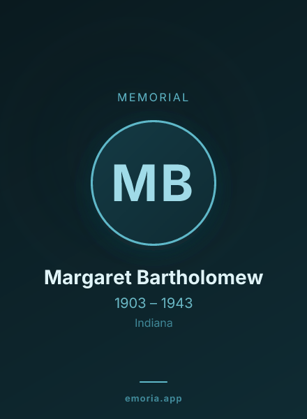 Memorial portrait of Margaret Bartholomew