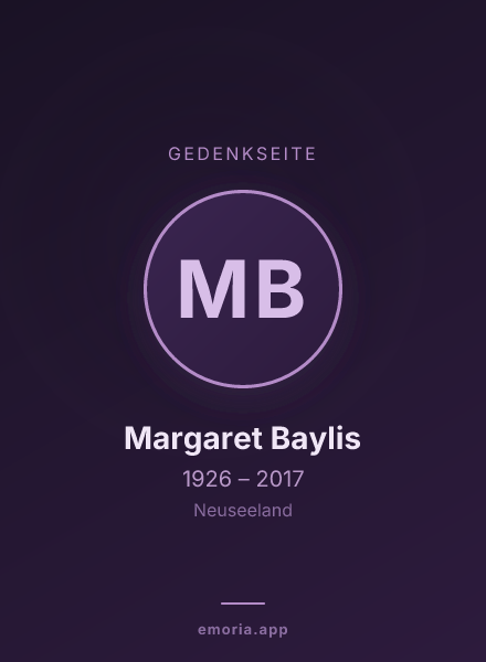 Gedenkportrait von Margaret Baylis