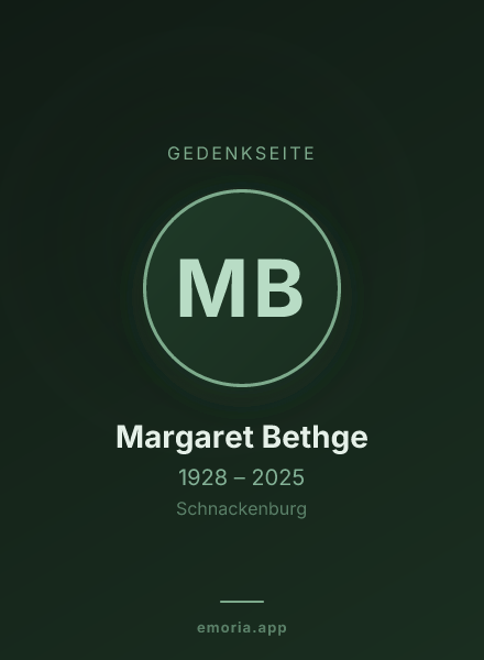 Gedenkportrait von Margaret Bethge