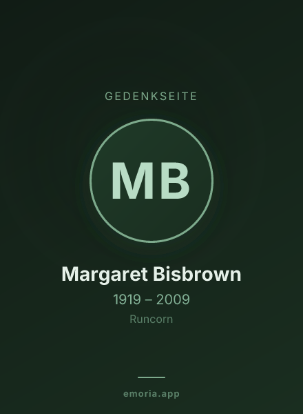 Gedenkportrait von Margaret Bisbrown