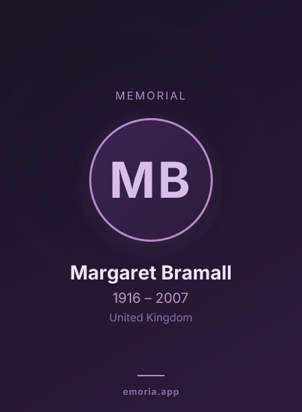Memorial portrait of Margaret Bramall