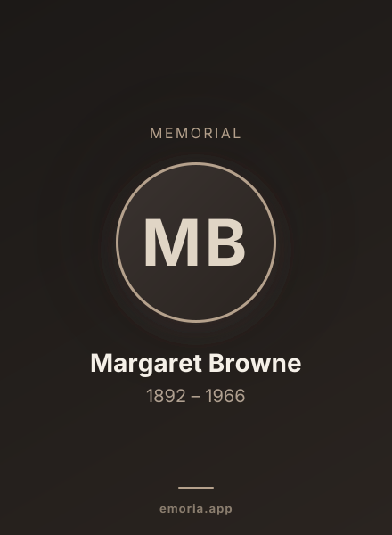 Memorial portrait of Margaret Browne