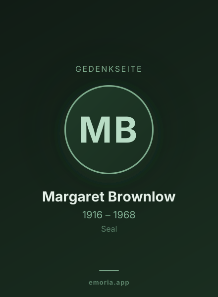 Gedenkportrait von Margaret Brownlow