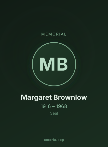 Memorial portrait of Margaret Brownlow