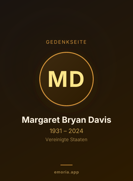 Gedenkportrait von Margaret Bryan Davis