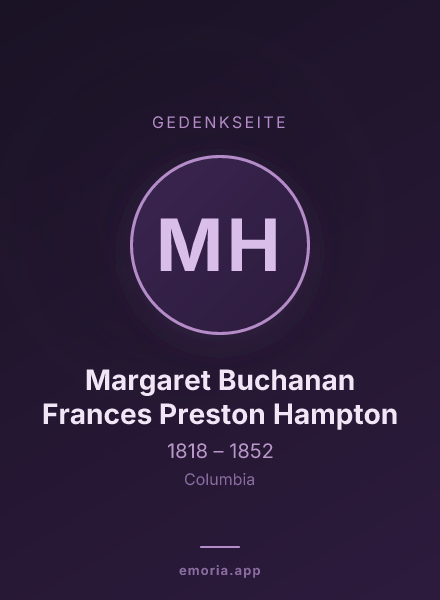Gedenkportrait von Margaret Buchanan Frances Preston Hampton