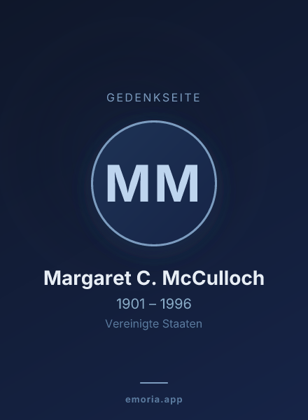 Gedenkportrait von Margaret C. McCulloch