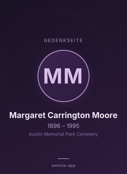 Gedenkportrait von Margaret Carrington Moore