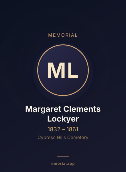 Memorial portrait of Margaret Clements Lockyer