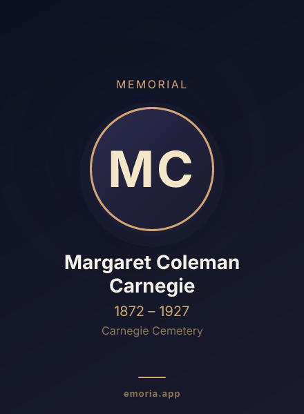 Memorial portrait of Margaret Coleman Carnegie