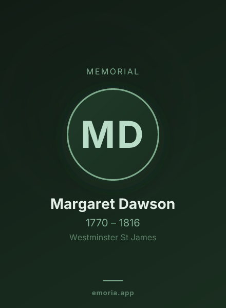 Memorial portrait of Margaret Dawson