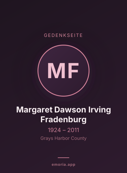 Gedenkportrait von Margaret Dawson Irving Fradenburg