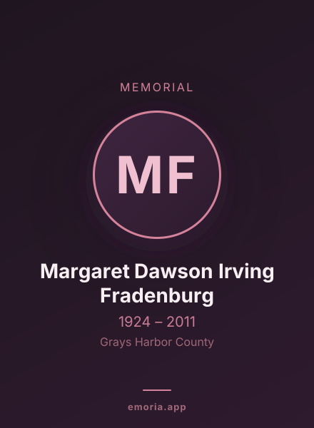 Memorial portrait of Margaret Dawson Irving Fradenburg
