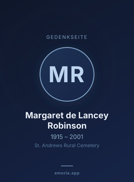 Gedenkportrait von Margaret de Lancey Robinson