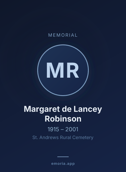 Memorial portrait of Margaret de Lancey Robinson
