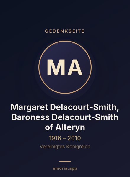 Gedenkportrait von Margaret Delacourt-Smith, Baroness Delacourt-Smith of Alteryn