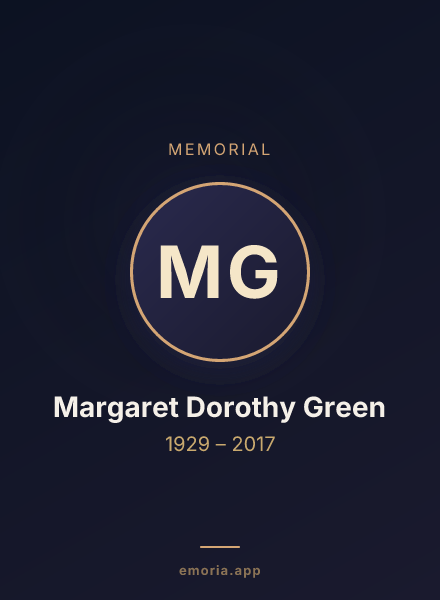Memorial portrait of Margaret Dorothy Green