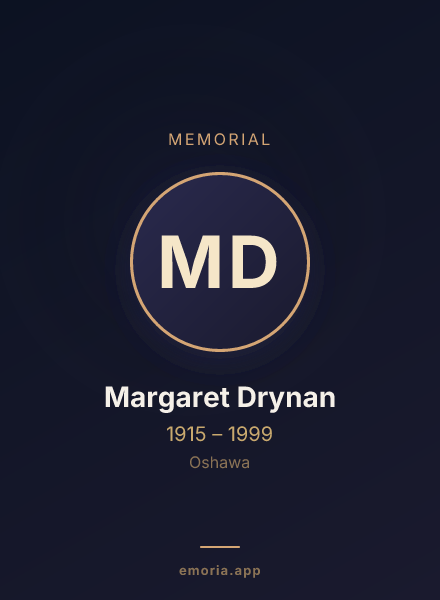 Memorial portrait of Margaret Drynan