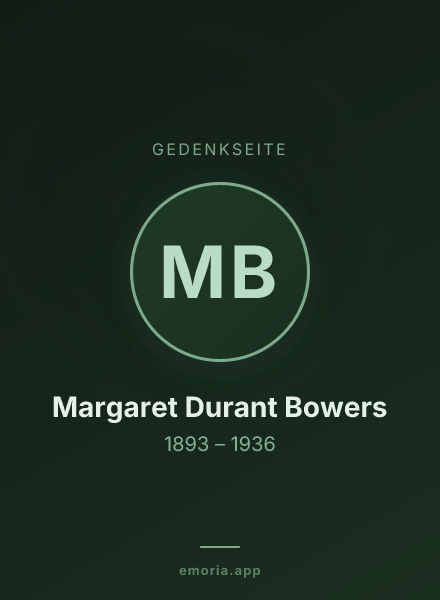 Gedenkportrait von Margaret Durant Bowers