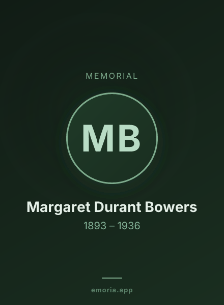 Memorial portrait of Margaret Durant Bowers