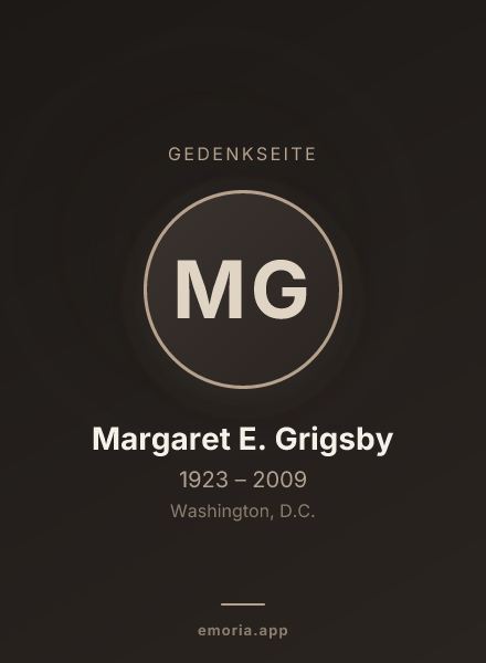 Gedenkportrait von Margaret E. Grigsby