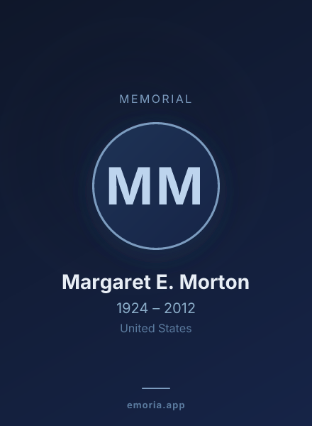 Memorial portrait of Margaret E. Morton