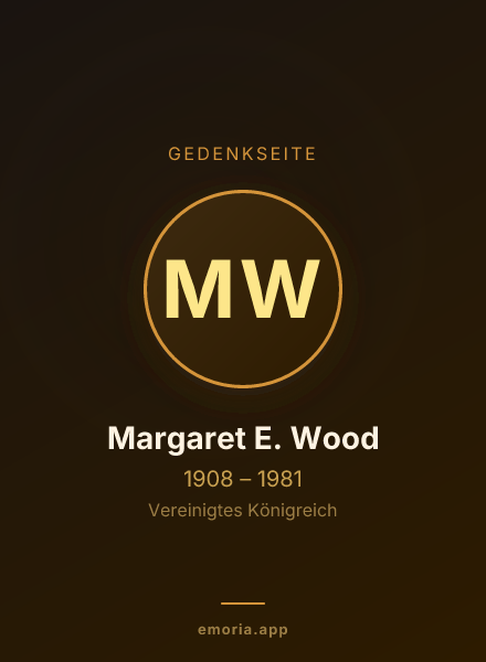 Gedenkportrait von Margaret E. Wood
