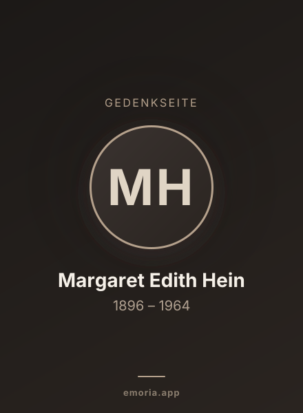 Gedenkportrait von Margaret Edith Hein
