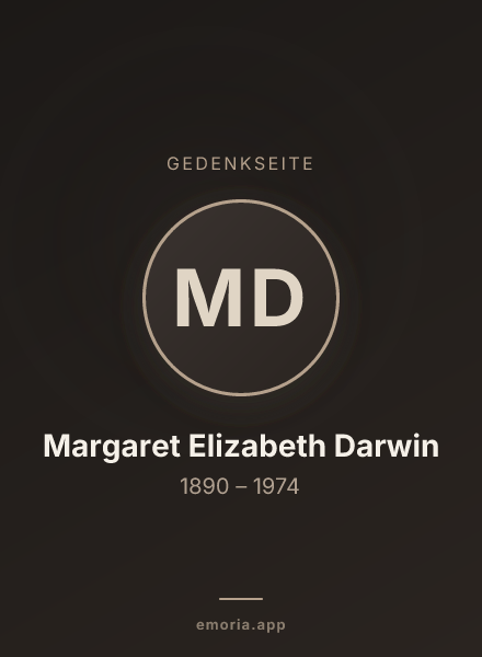 Gedenkportrait von Margaret Elizabeth Darwin