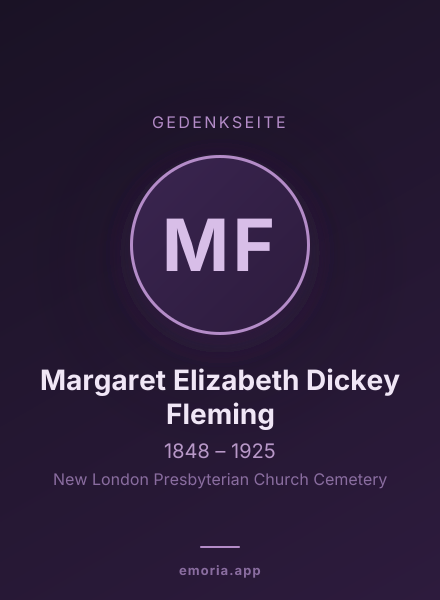 Gedenkportrait von Margaret Elizabeth Dickey Fleming