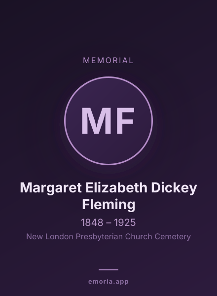 Memorial portrait of Margaret Elizabeth Dickey Fleming