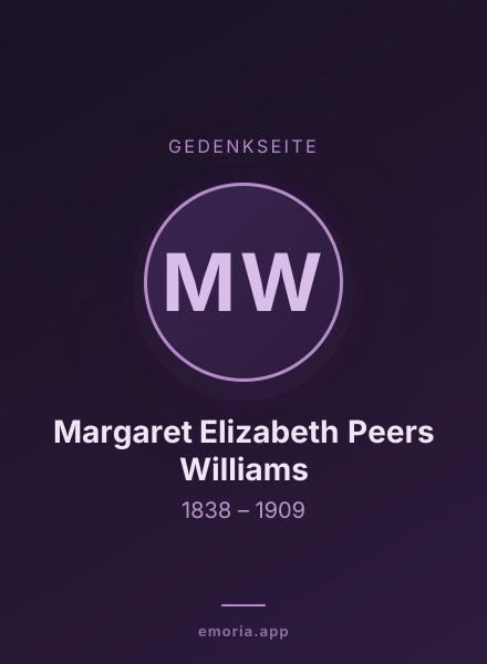 Gedenkportrait von Margaret Elizabeth Peers Williams