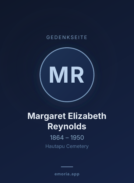 Gedenkportrait von Margaret Elizabeth Reynolds