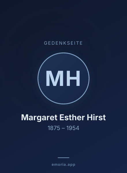 Gedenkportrait von Margaret Esther Hirst