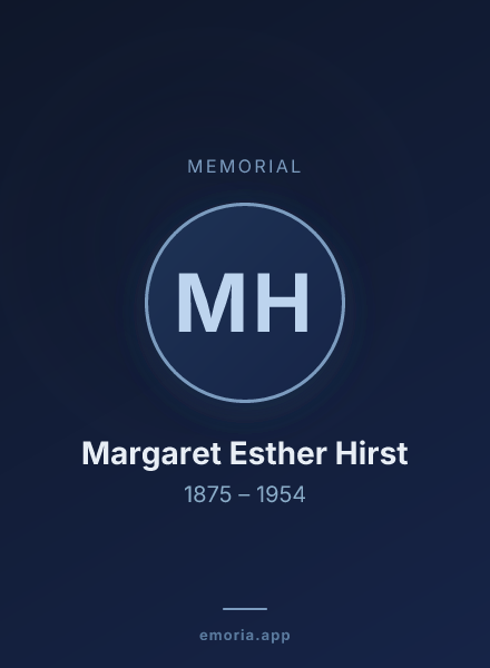 Memorial portrait of Margaret Esther Hirst