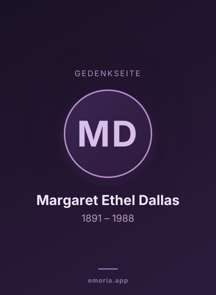 Gedenkportrait von Margaret Ethel Dallas