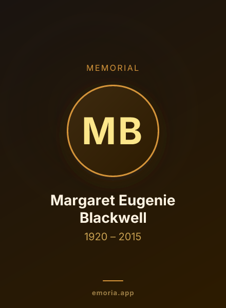 Memorial portrait of Margaret Eugenie Blackwell