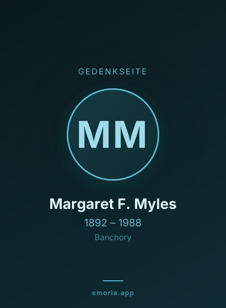 Gedenkportrait von Margaret F. Myles
