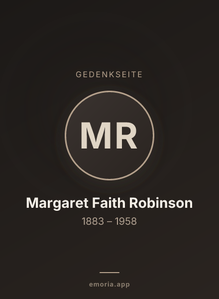 Gedenkportrait von Margaret Faith Robinson