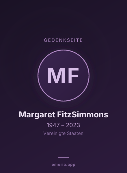 Gedenkportrait von Margaret FitzSimmons
