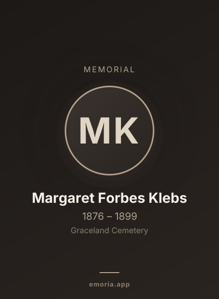 Memorial portrait of Margaret Forbes Klebs