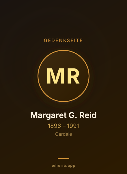 Gedenkportrait von Margaret G. Reid