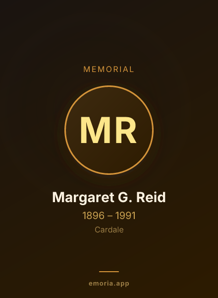 Memorial portrait of Margaret G. Reid