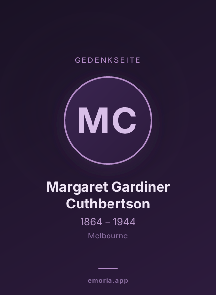 Gedenkportrait von Margaret Gardiner Cuthbertson