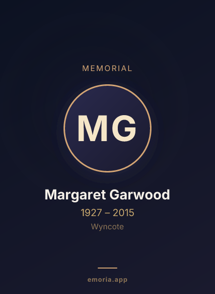 Memorial portrait of Margaret Garwood