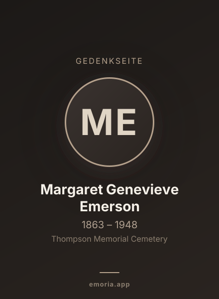 Gedenkportrait von Margaret Genevieve Emerson